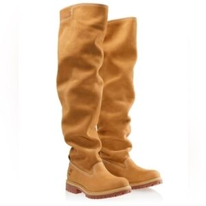Telfar x Timberland Unisex Camel Over-the-Knee Boots 9M/11W.